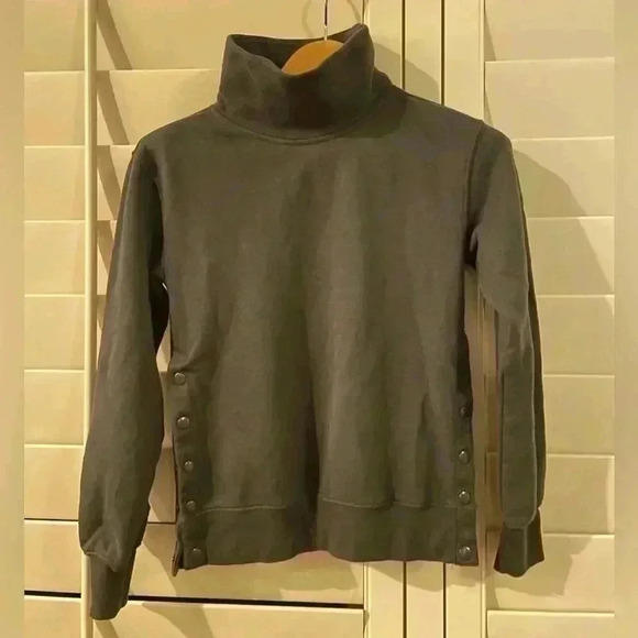 Abercrombie & Fitch Fleece Sweatshirt Pullover Oversized Snap Side XXS - Picture 1 of 5